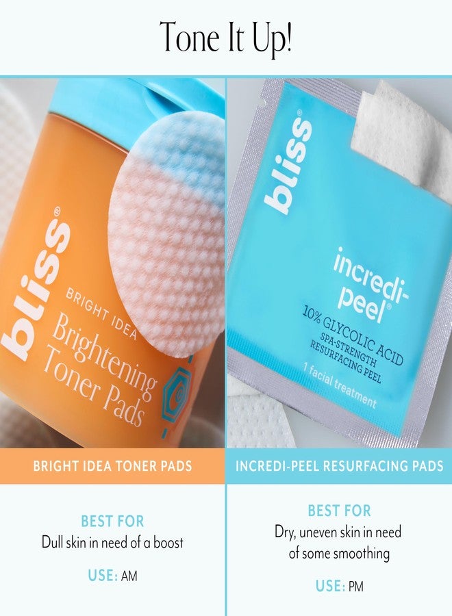BLISS Bright Idea Vitamin C + Peptide Toner Pads | 12% Hydration + Brightening Complex for Radiant, Smooth Skin | Helps Reduce Look of Dark Spots & Support Firmness - 70 pads - Image 4